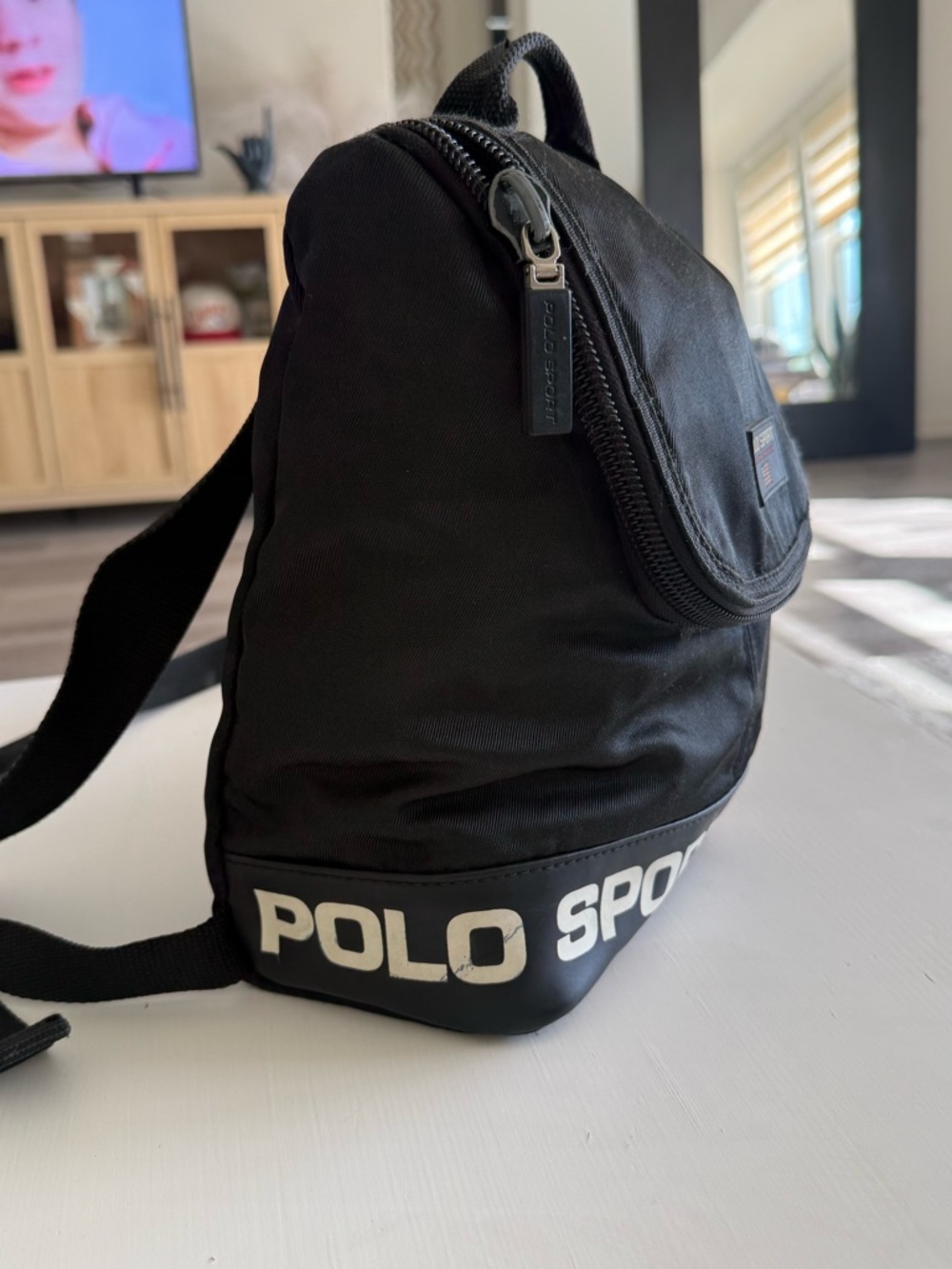 Vintage Polo Sport Ralph Lauren black nylon mini backpack Y2k 90s - Picture 8 of 10